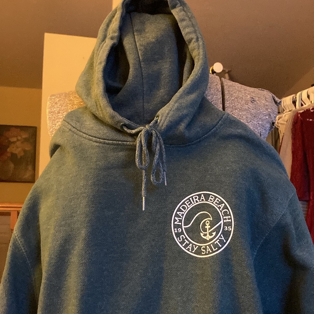 Madeira Beach Florida Stay Salty 1935 Green Hoodie Sweatshirt - Picture 4 of 6